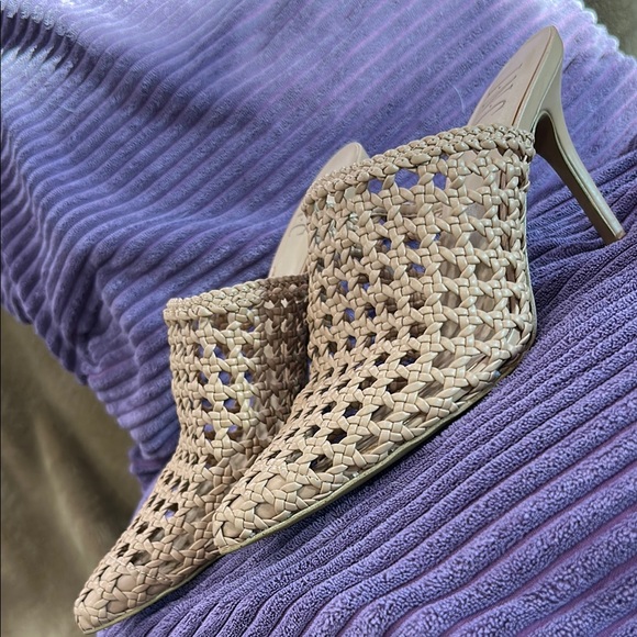 INC International Concepts Shoes - INC International Concepts Tan Mules with Woven Design